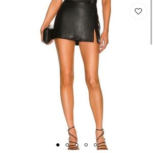 Beautiful Amanda Uprichard, genuine leather mini skirt/ skort